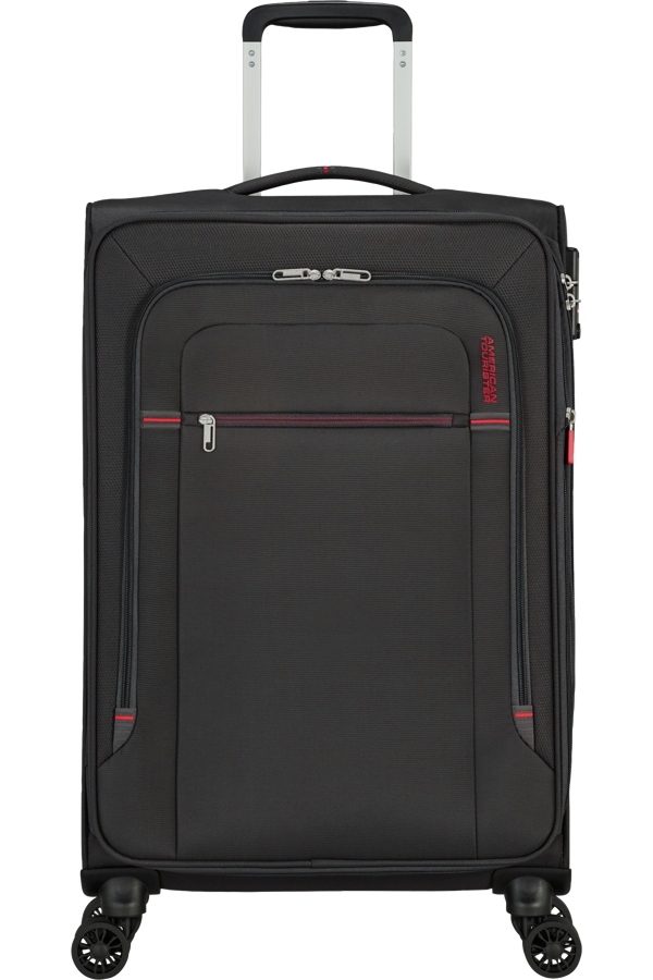 Mala de Viagem Média 67cm Expansível 4 Rodas Cinzento/Vermelho - Crosstrack | American Tourister
