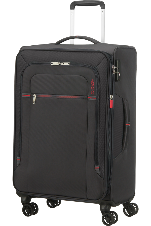 Mala de Viagem Média 67cm Expansível 4 Rodas Cinzento/Vermelho - Crosstrack | American Tourister