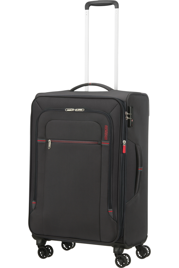 Mala de Viagem Média 67cm Expansível 4 Rodas Cinzento/Vermelho - Crosstrack | American Tourister
