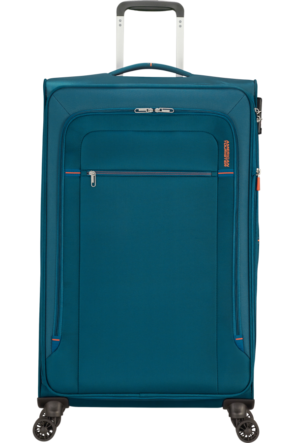 Mala de Viagem Grande 79cm Expansível 4 Rodas Azul Marinho/Laranja - Crosstrack | American Tourister