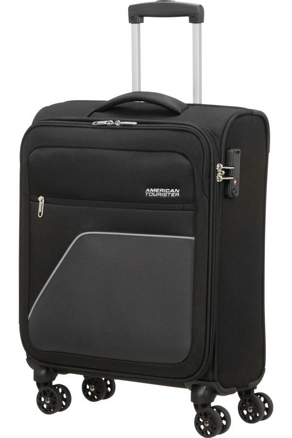 Mala de Cabine 55cm 4 Rodas Preta/Cinzenta - Sky Surfer | American Tourister
