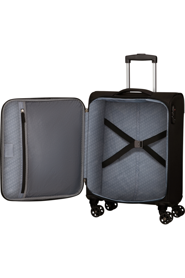Mala de Cabine 55cm 4 Rodas Preta/Cinzenta - Deep Dive | American Tourister