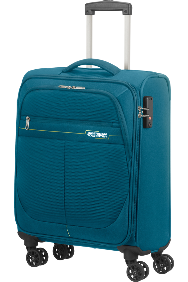 Mala de Cabine 55cm 4 Rodas Azul-Petróleo/Lima - Deep Dive | American Tourister
