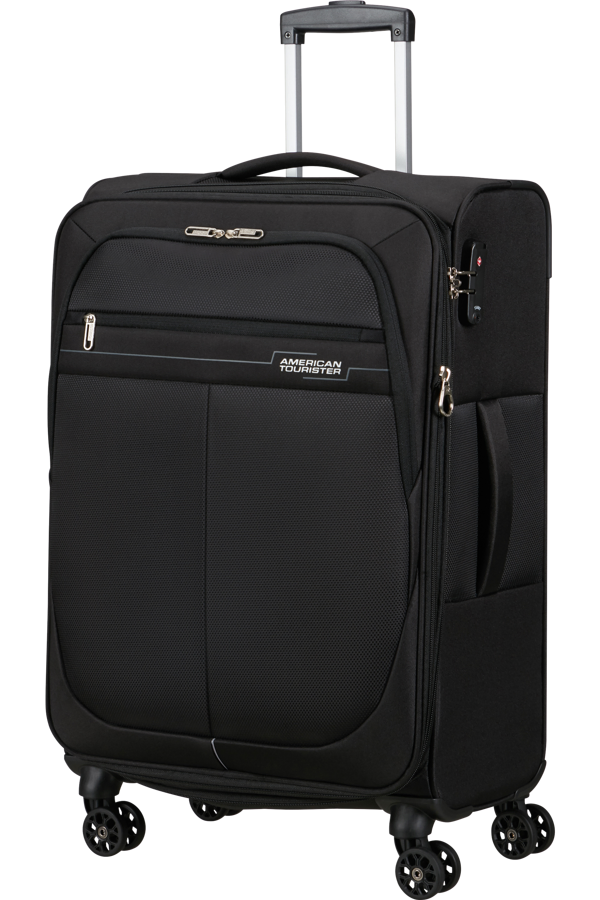 Mala de Viagem Média 68cm Expansível 4 Rodas Preta/Cinzenta - Deep Dive | American Tourister