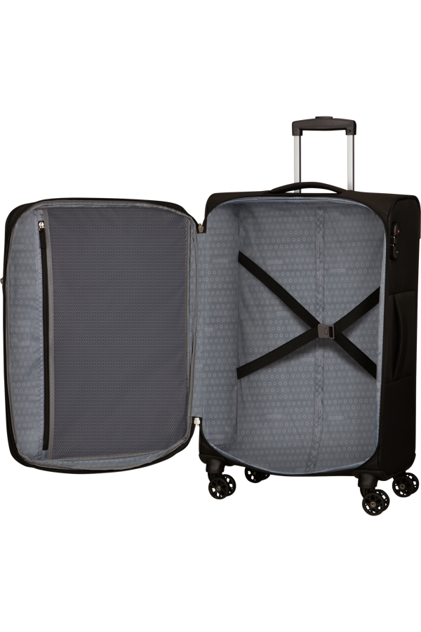 Mala de Viagem Média 68cm Expansível 4 Rodas Preta/Cinzenta - Deep Dive | American Tourister