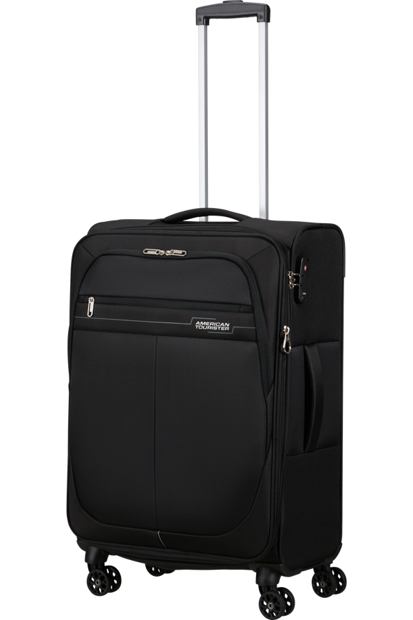 Mala de Viagem Média 68cm Expansível 4 Rodas Preta/Cinzenta - Deep Dive | American Tourister