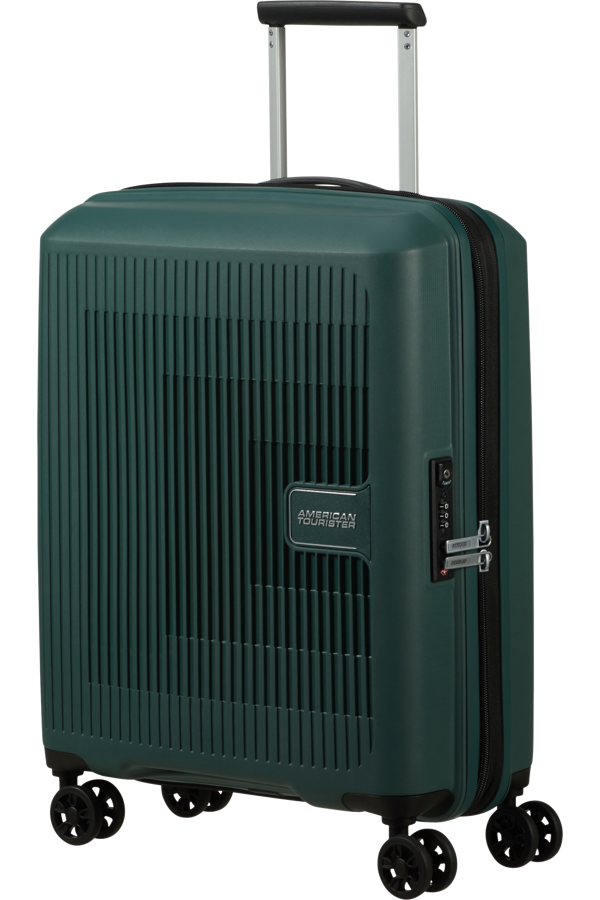 Mala de Cabine 55cm Expansível 4 Rodas Verde-Floresta - AeroStep | American Tourister