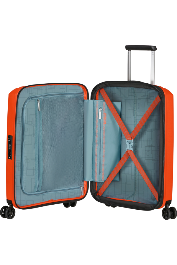 Mala de Cabine 55cm Expansível 4 Rodas Laranja Brilhante - AeroStep | American Tourister