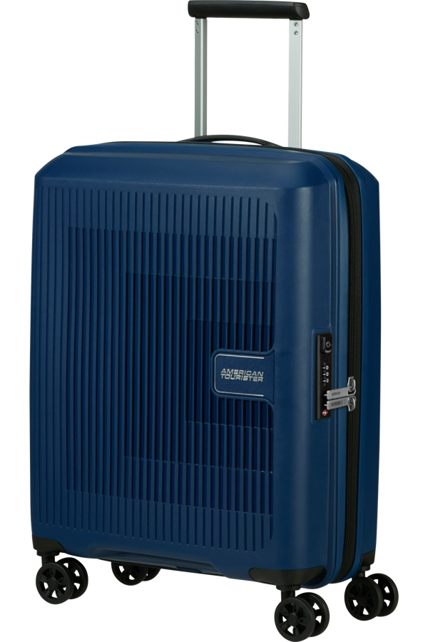 Mala de Cabine 55cm Expansível 4 Rodas Azul-Marinho - AeroStep | American Tourister