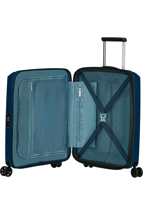 Mala de Cabine 55cm Expansível 4 Rodas Azul-Marinho - AeroStep | American Tourister