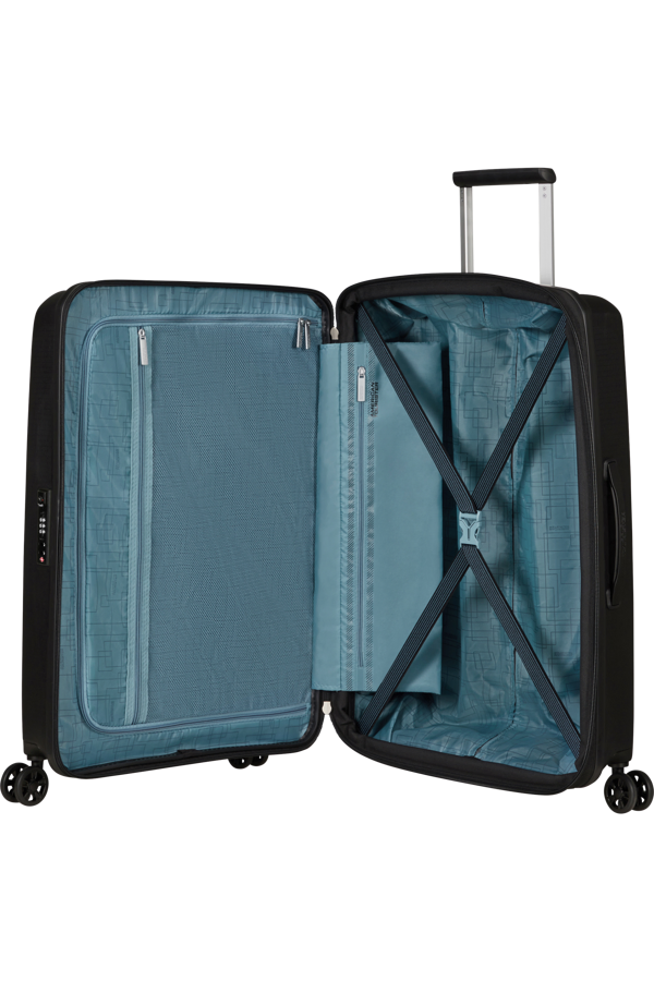 Mala de Viagem Média 67cm Expansível 4 Rodas Preta - AeroStep | American Tourister