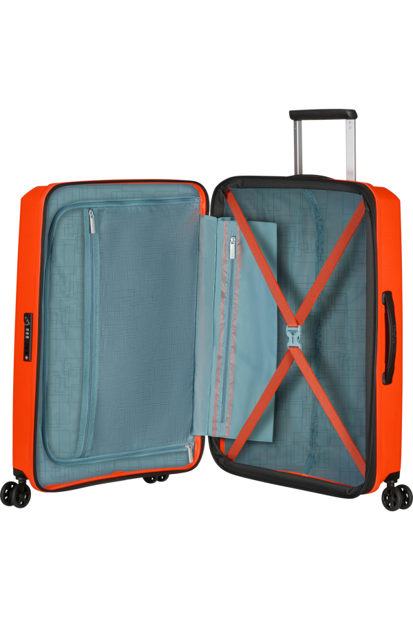 Mala de Viagem Média 67cm Expansível 4 Rodas Laranja Brilhante - AeroStep | American Tourister