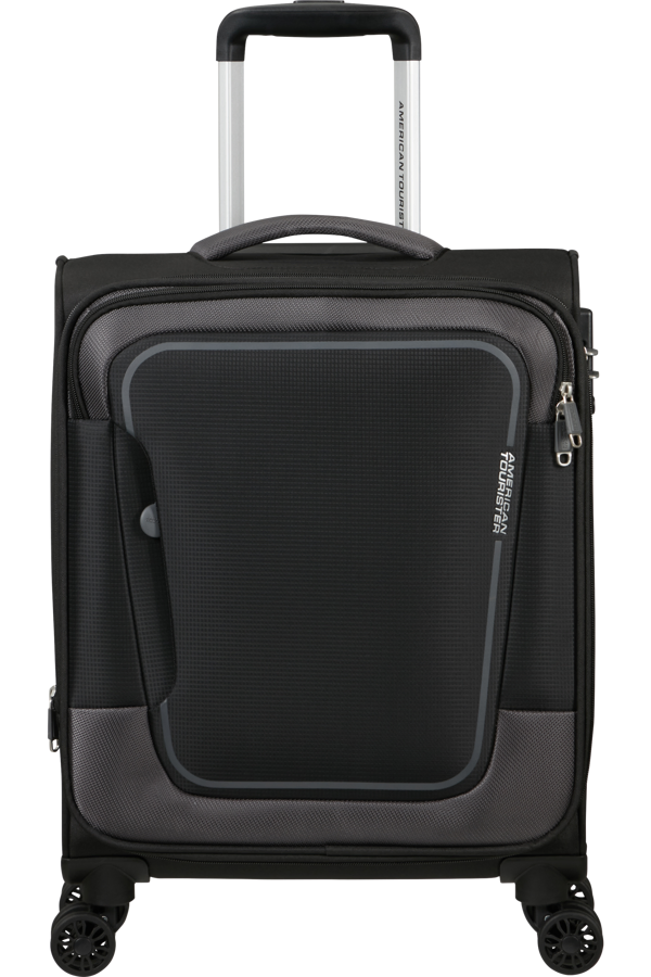 Mala de Cabine 55cm Expansível 4 Rodas Preto-Asfalto - Pulsonic | American Tourister