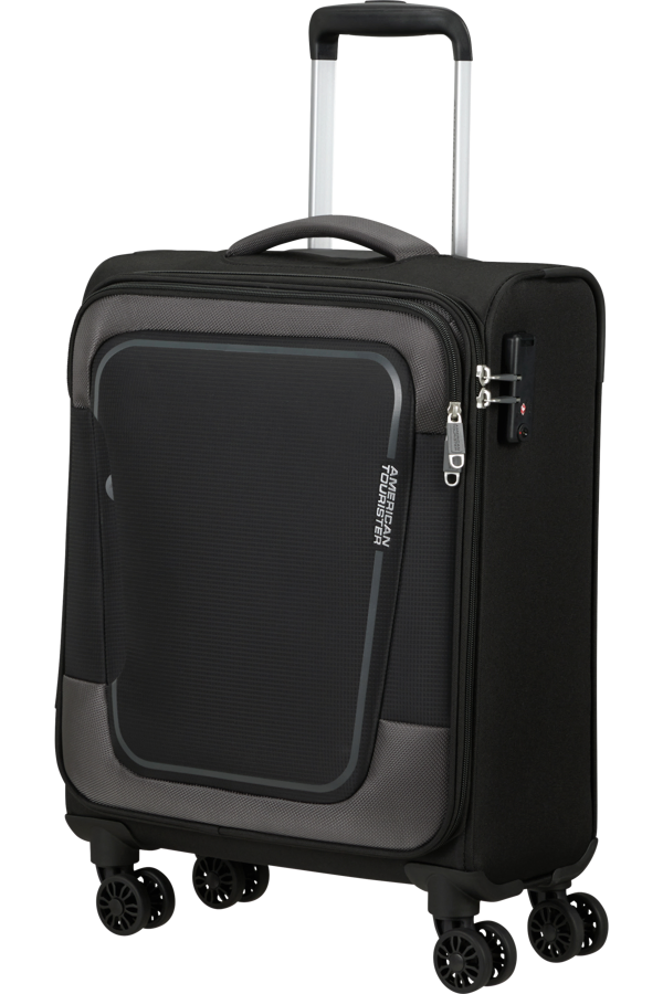 Mala de Cabine 55cm Expansível 4 Rodas Preto-Asfalto - Pulsonic | American Tourister