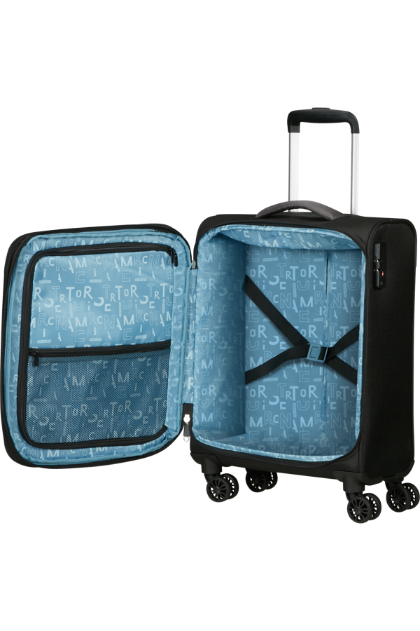 Mala de Cabine 55cm Expansível 4 Rodas Preto-Asfalto - Pulsonic | American Tourister