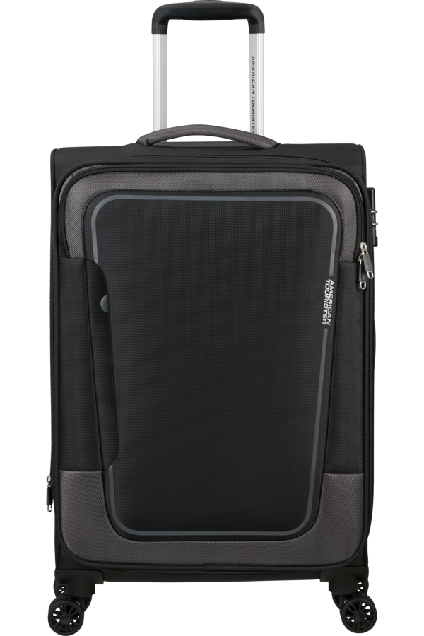 Mala de Viagem Média 68cm Expansível 4 Rodas Preto-Asfalto - Pulsonic | American Tourister