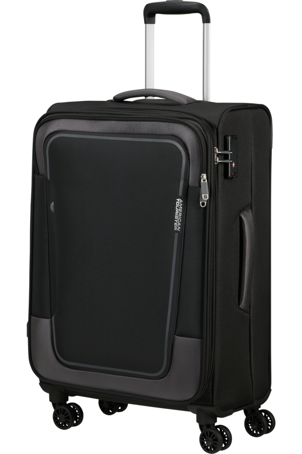 Mala de Viagem Média 68cm Expansível 4 Rodas Preto-Asfalto - Pulsonic | American Tourister