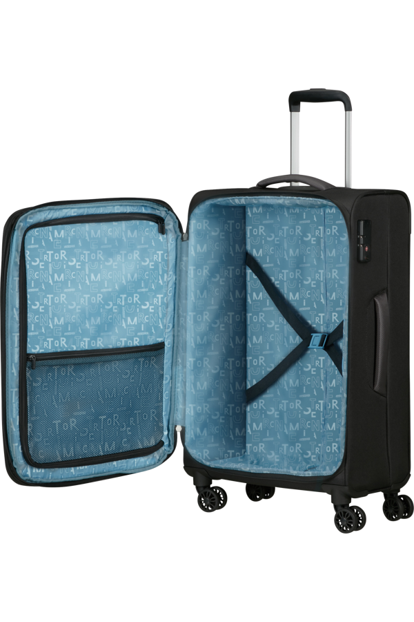 Mala de Viagem Média 68cm Expansível 4 Rodas Preto-Asfalto - Pulsonic | American Tourister