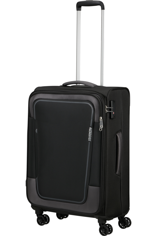 Mala de Viagem Média 68cm Expansível 4 Rodas Preto-Asfalto - Pulsonic | American Tourister