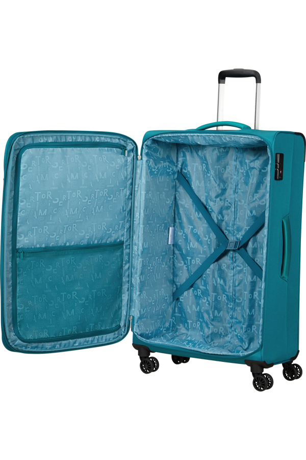 Mala de Viagem Grande 81cm Expansível 4 Rodas Azul-Pedra - Pulsonic | American Tourister