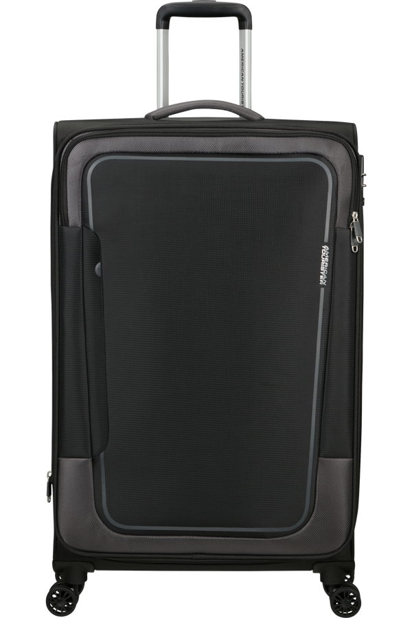 Mala de Viagem Grande 81cm Expansível 4 Rodas Preto-Asfalto - Pulsonic | American Tourister