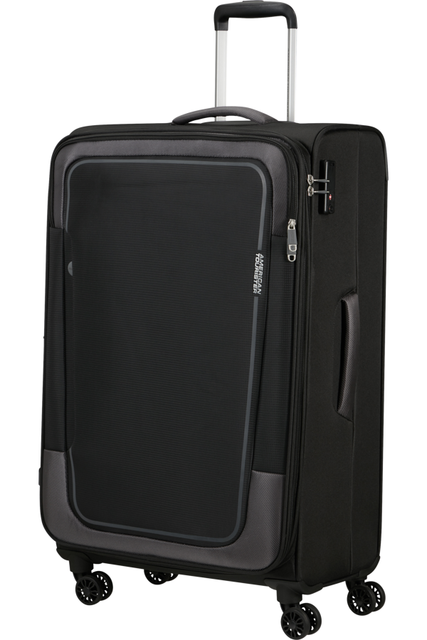 Mala de Viagem Grande 81cm Expansível 4 Rodas Preto-Asfalto - Pulsonic | American Tourister