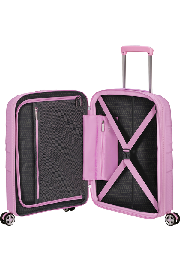 Mala de Cabine 55cm Expansível 4 Rodas Metalizada Lavanda Pastel - StarVibe | American Tourister
