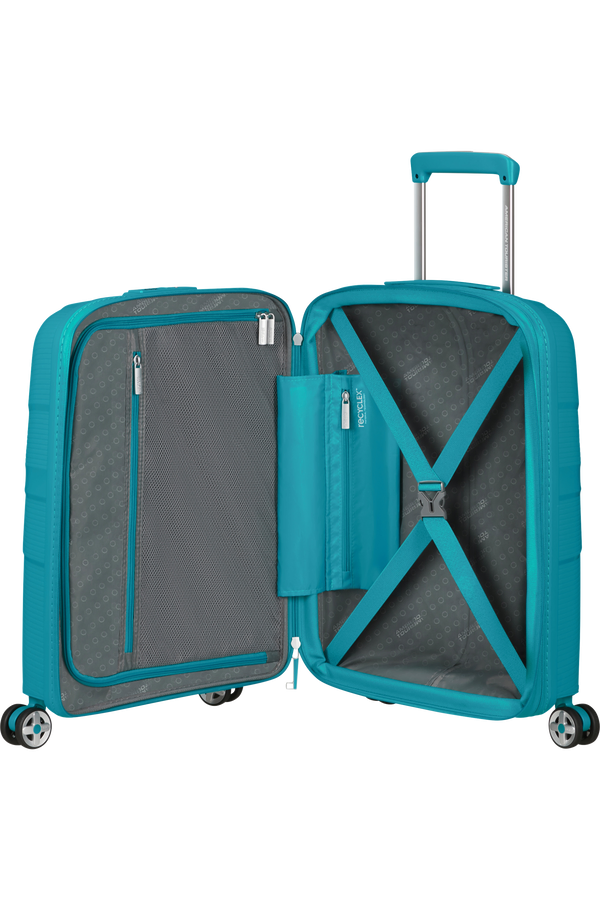 Mala de Cabine 55cm Expansível 4 Rodas Azul-Esverdeado - StarVibe | American Tourister