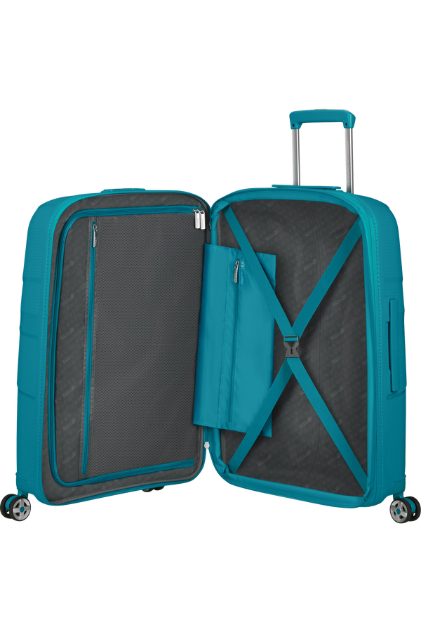 Mala de Viagem Média 67cm Expansível 4 Rodas Azul-Esverdeado - StarVibe | American Tourister
