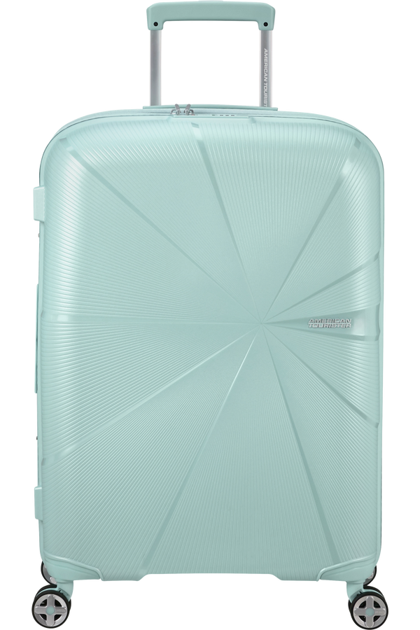 Mala de Viagem Média 67cm Expansível 4 Rodas Metalizada Azul Surf - StarVibe | American Tourister
