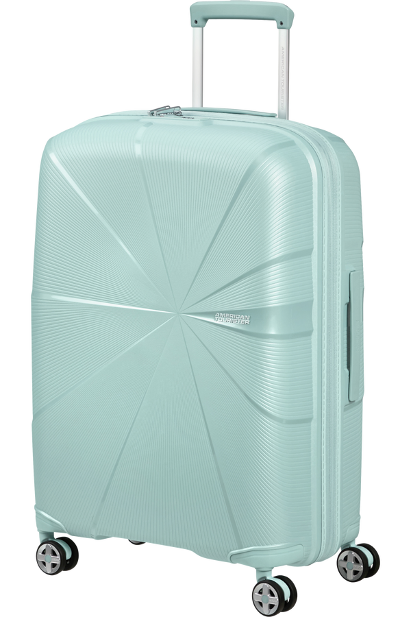 Mala de Viagem Média 67cm Expansível 4 Rodas Metalizada Azul Surf - StarVibe | American Tourister