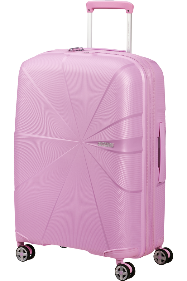 Mala de Viagem Média 67cm Expansível 4 Rodas Metalizada Lavanda Pastel - StarVibe | American Tourist
