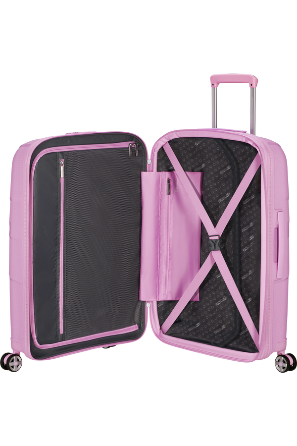Mala de Viagem Média 67cm Expansível 4 Rodas Metalizada Lavanda Pastel - StarVibe | American Tourist
