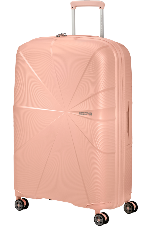 Mala de Viagem Grande 77cm Expansível 4 Rodas Metalizada Pêssego - StarVibe | American Tourister