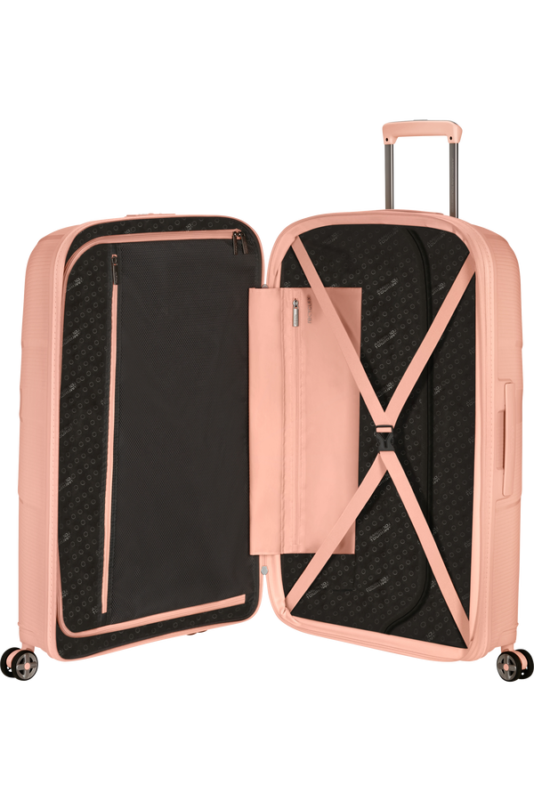 Mala de Viagem Grande 77cm Expansível 4 Rodas Metalizada Pêssego - StarVibe | American Tourister