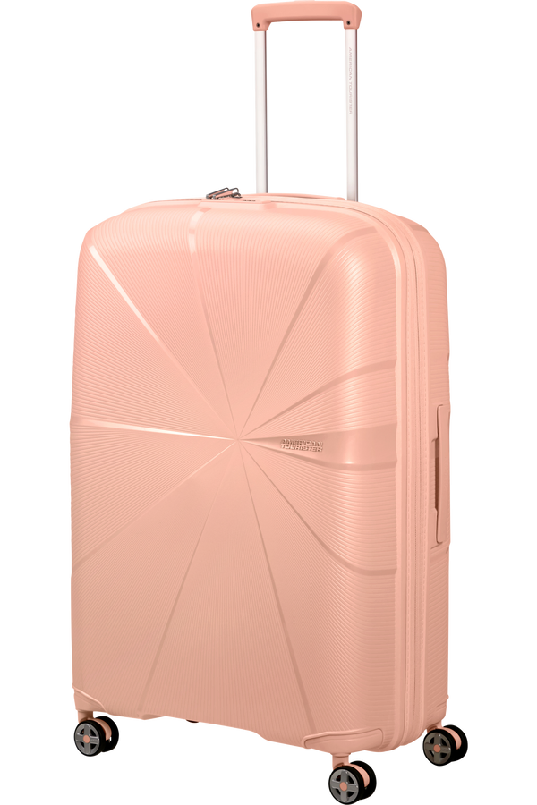 Mala de Viagem Grande 77cm Expansível 4 Rodas Metalizada Pêssego - StarVibe | American Tourister