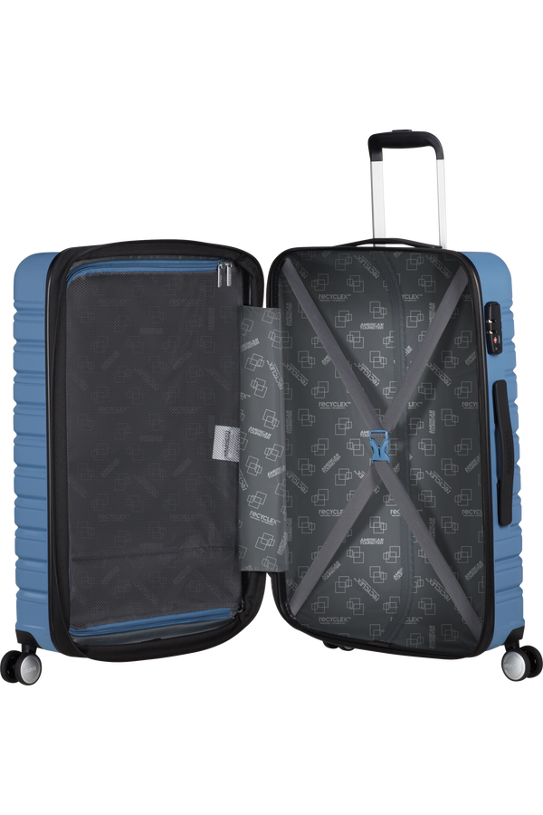 Mala de Viagem Média 67cm Expansível 4 Rodas Azul Coroa - Flashline | American Tourister
