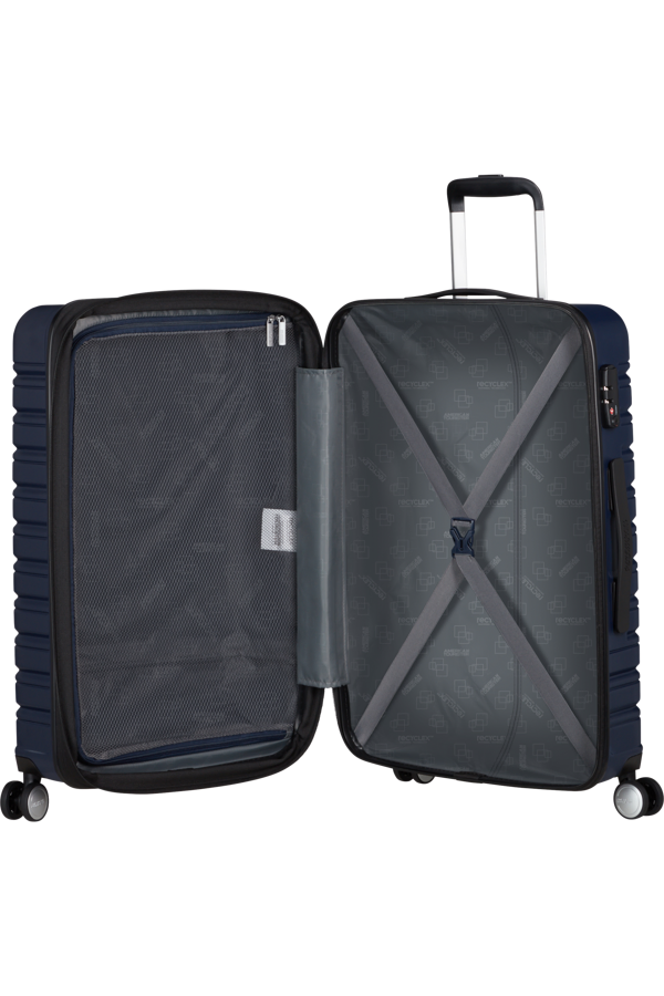 Mala de Viagem Média 67cm Expansível 4 Rodas Azul Tinta - Flashline | American Tourister