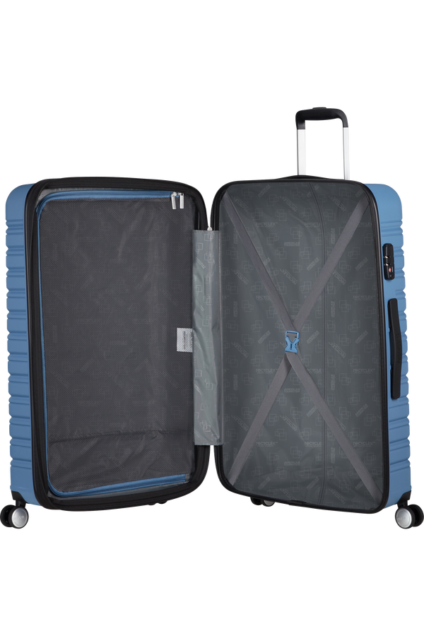 Mala de Viagem Grande 78cm Expansível 4 Rodas Azul Coroa - Flashline | American Tourister