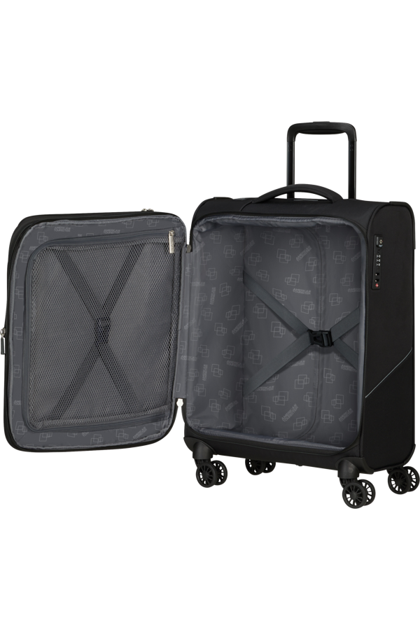 Mala de Cabine 55cm Expansível 4 Rodas Preto - Summerride | American Tourister