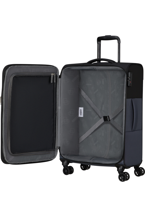 Mala de Viagem Média 67cm Expansível 4 Rodas Preto/Cinzento - Daring Dash | American Tourister