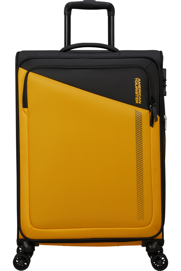 Mala de Viagem Média 67cm Expansível 4 Rodas Preto/Amarelo - Daring Dash | American Tourister
