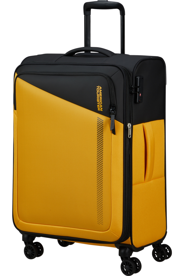Mala de Viagem Média 67cm Expansível 4 Rodas Preto/Amarelo - Daring Dash | American Tourister