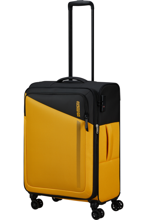 Mala de Viagem Média 67cm Expansível 4 Rodas Preto/Amarelo - Daring Dash | American Tourister