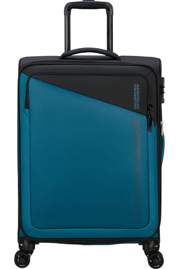 Mala de Viagem Média 67cm Expansível 4 Rodas Preto/Azul - Daring Dash | American Tourister