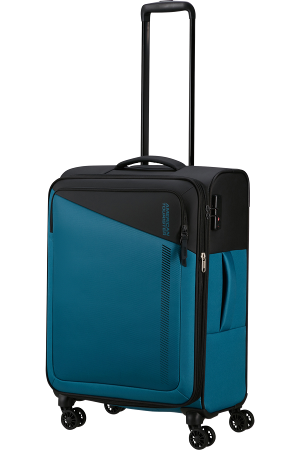 Mala de Viagem Média 67cm Expansível 4 Rodas Preto/Azul - Daring Dash | American Tourister