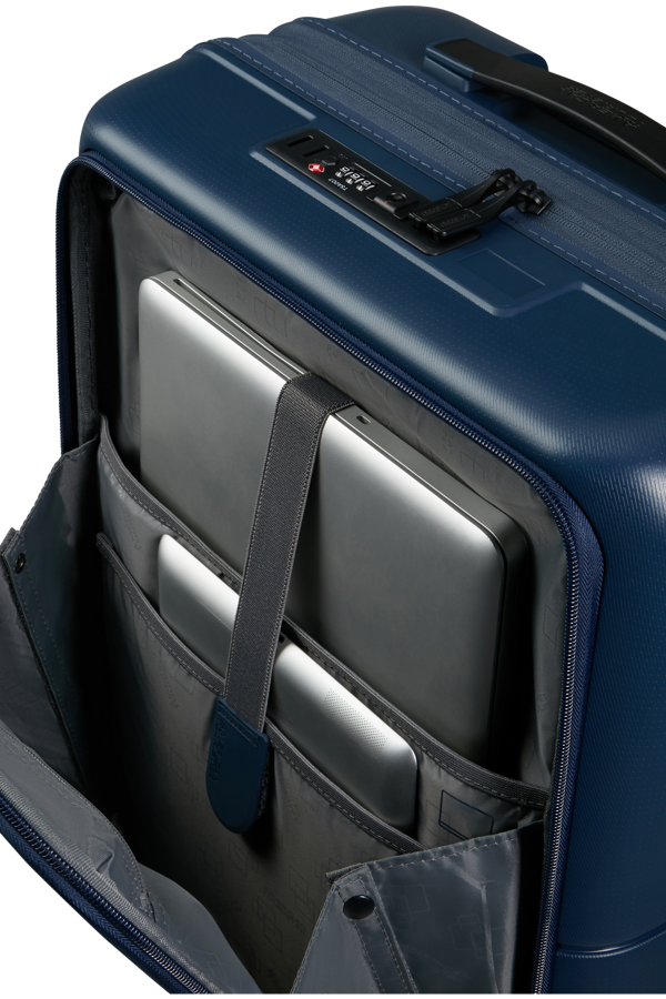 Mala de Cabine 55cm Expansível 4 Rodas com Bolso para Portátil 15.6 Azul Meia-Noite - DashPop | Ame