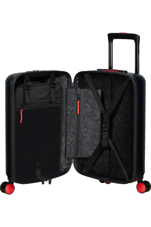 Mala de Cabine 52cm 4 Rodas Preto/Vermelho - Rollio | American Tourister