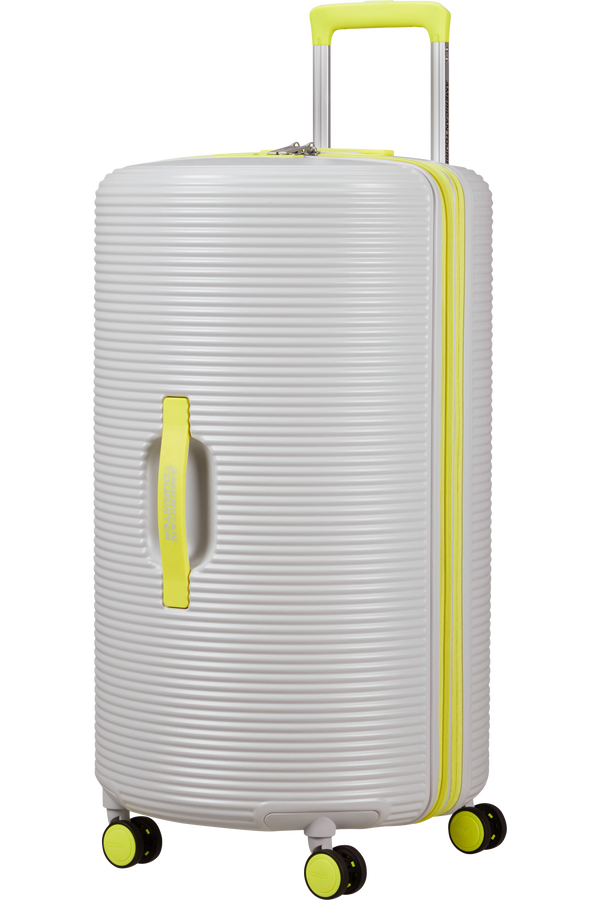 Mala de Viagem Grande 75cm Expansível 4 Rodas Cinzento-Claro/Lima - Rollio | American Tourister®