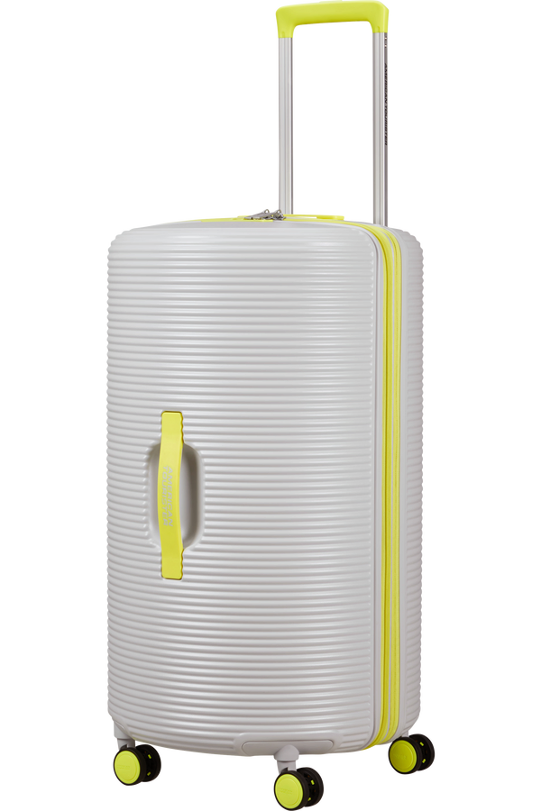 Mala de Viagem Grande 75cm Expansível 4 Rodas Cinzento-Claro/Lima - Rollio | American Tourister®